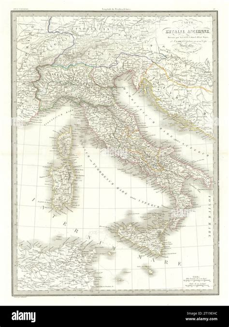 Carte De Litalie Ancienne Ancient Italy Lapie 1832 Old Antique Map