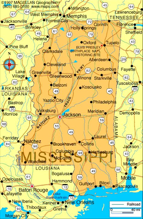 Mississippi Map Infoplease