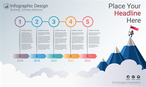 Business Infographics Template Milestone Timeline Or Road Map With