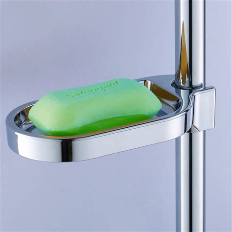 Plastic Shower Rail Soap Dish Box Soap Holder Soap Pallet Shower Rod Slide Bar Abs Chrome