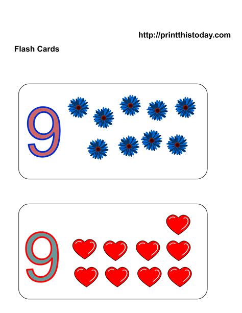 Free Kindergarten Math Worksheets Number Nine 9