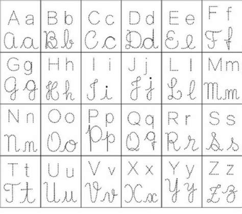 Letras Cursivas Pontilhadas Para Imprimir Letras Cursivas Pontilhadas