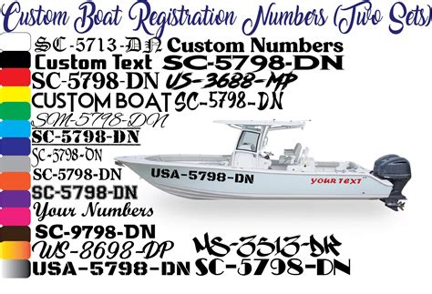 Buy Custom Made Boat Registration Numbers - Personalized Design Your