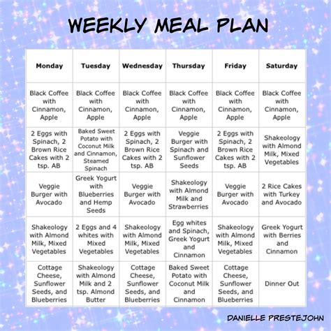 Printable Weight Loss Meal Plan Choose From 6 Different Menu Options