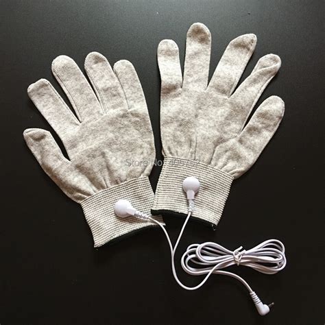 Dhl Freeshipping 200 Pairs Silver Conductive Fiber Massage Gloves For Tensems For Therapy Hand