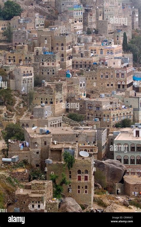 Village Housing Haraz Mountains Manakhah Sanaa Yemen Stock Photo