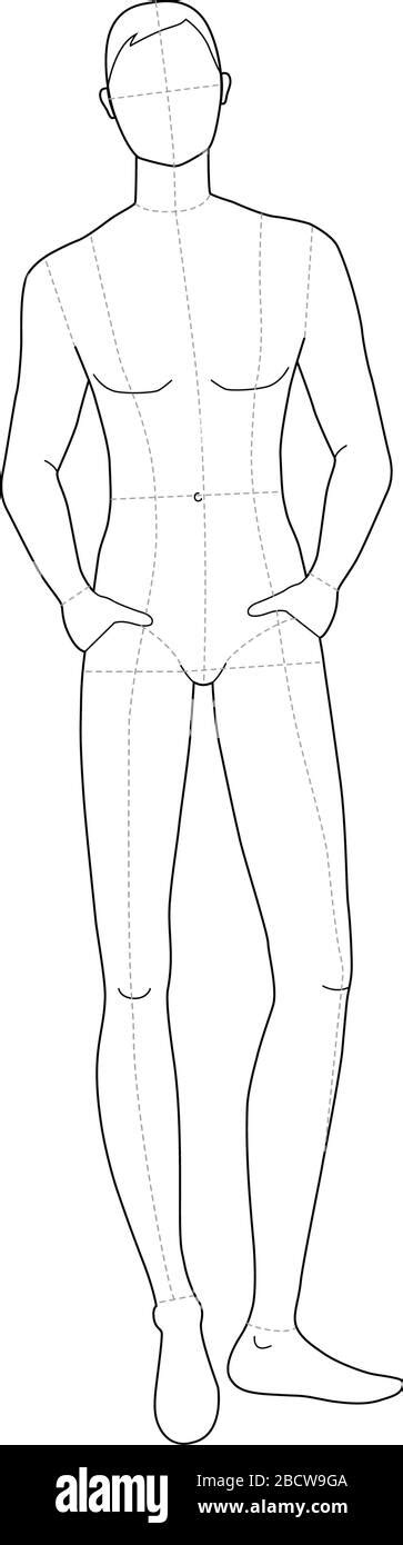 Male Body Outline Template