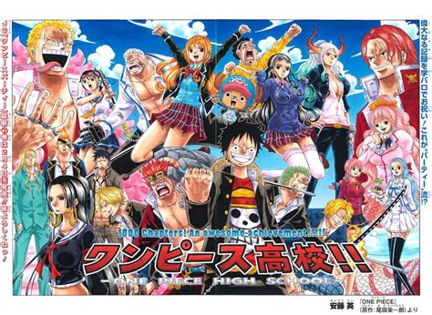 One Piece High School Special Spread For One Pieces Chapter 1000 In
