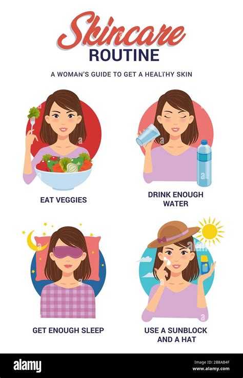 Some Ways You Can Do To Get Healthy And Glowing Skin Stock Vector Image