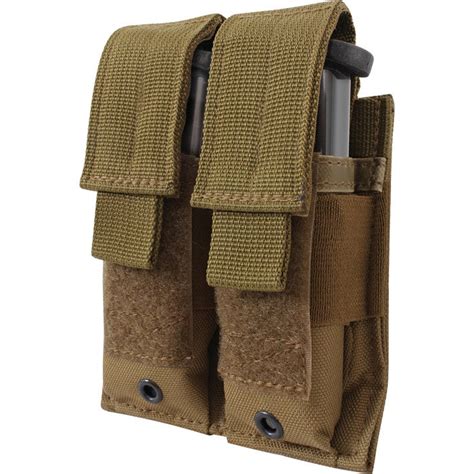 Coyote Brown Tactical Molle Double 9mm Pistol Mag Pouch Army Navy Store