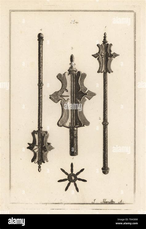 Ancient Iron Mace In The Collection Of Gustavus Brander Copperplate
