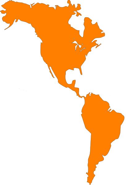 Blank North And South America Map