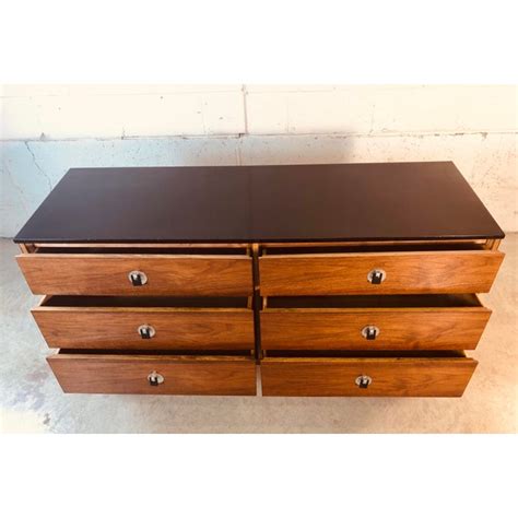 Vintage used bassett dressers and chests of drawers chairish. 1960s Walnut Wood Dresser by Bassett Furniture Co | Chairish