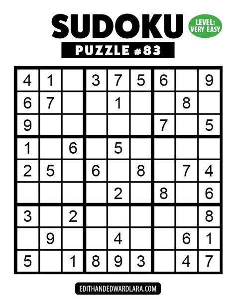 Sudoku Puzzle Level Very Easy Puzzle Number 83 Sudokus Juegos