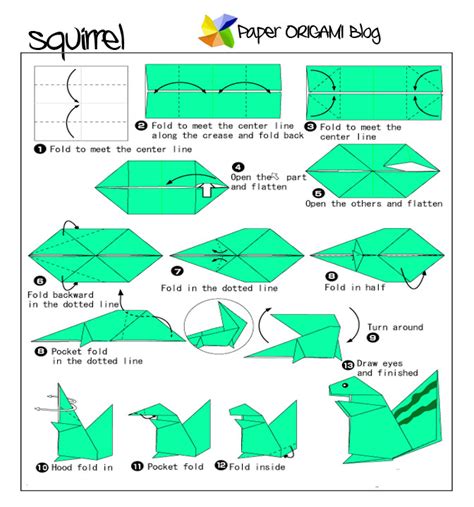 Animals Origami Squirrel Paper Origami Guide