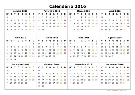 Calendario 2016 Brasilpara Imprimir Calendar Template 2019