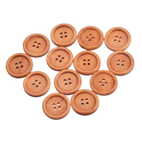 10pcs Light Coffee 4 Holes Round Wooden Buttons Scrapbooking Craft Diy