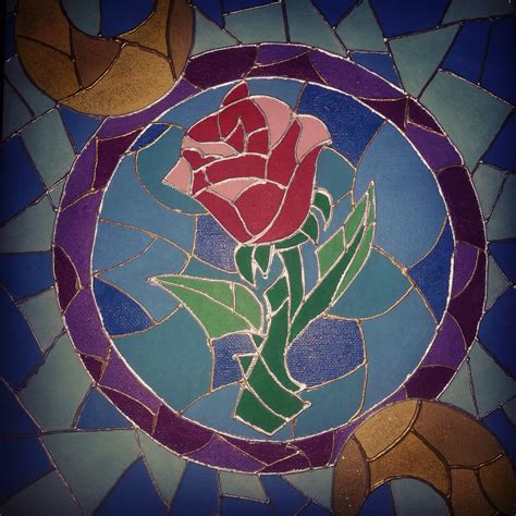 Beauty And The Beast Stained Glass Rose Stained Glass Rose Stained