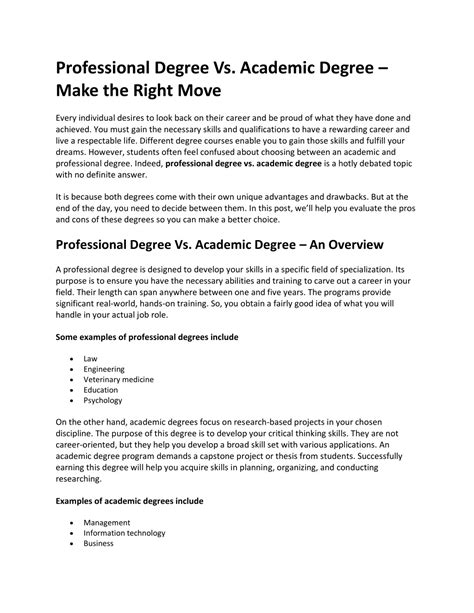 Ppt How To Choose Between A Professional And An Academic Degree