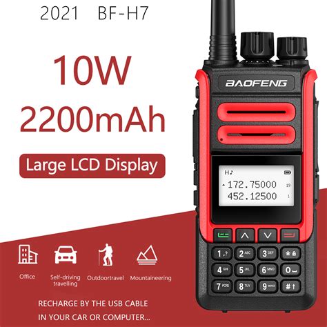 Baofeng Bf H7 Powerful Walkie Talkie 10w Uhf Vhf Dual Band Two Way