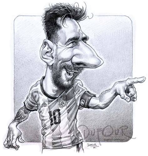 Leo Messi Por Santiago Dufour Rostros Caricatura Caricaturas Divertidas Caricatura De Personas