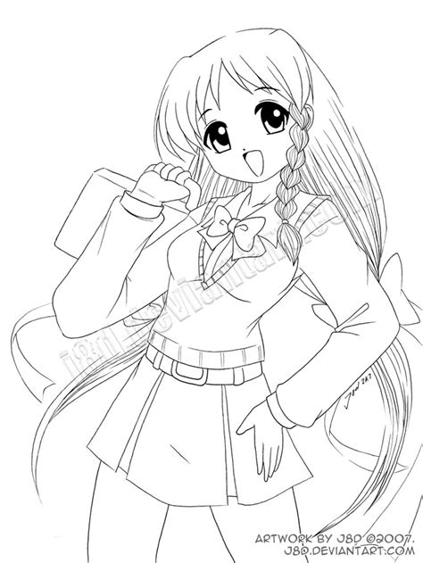 Coloring Pages Anime School Girl Coloring Pages