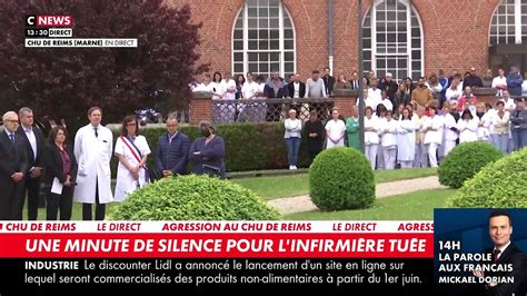 Infirmière tuée au CHU de Reims Regardez la minute de silence