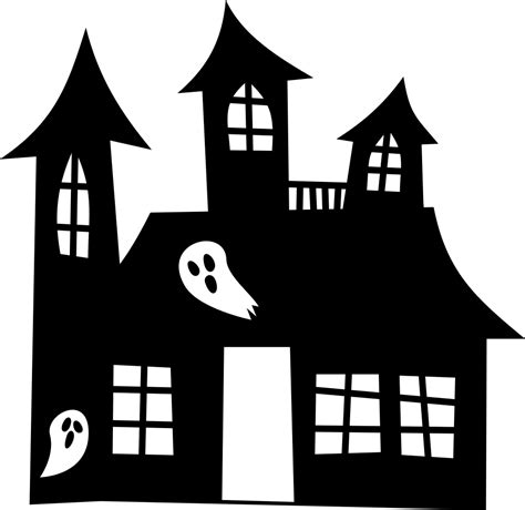 Download OnlineLabels Clip Art - Haunted House Silhouette
