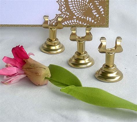 Gold Table Card Holders Place Card Holders Wedding Menu Holder Etsy