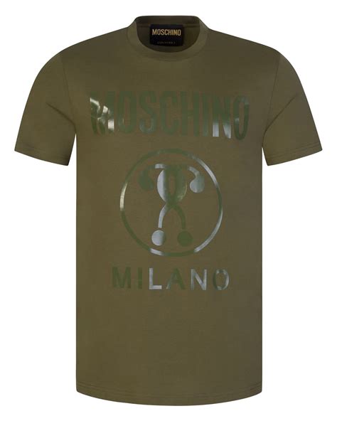 Moschino Mens Double Question Mark T Shirt Khaki