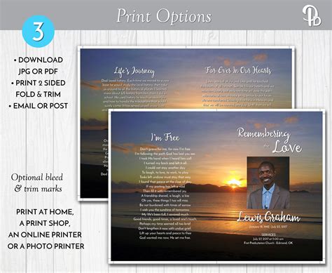 Sunset Funeral Program Template Funeral Program Template Word And