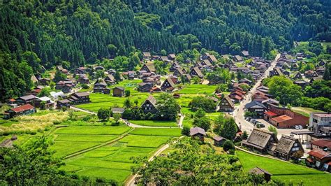 Traditional Japanese Village Countryside Shirakawa Go Japan