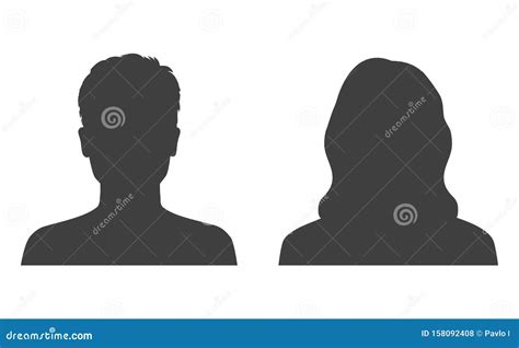 Man And Woman Head Icon Silhouette Male And Female Avatar Profile