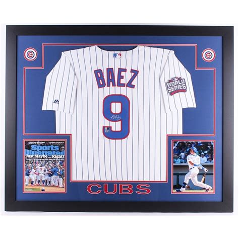 Baez is batting cleanup and playing shortstop in sunday's series finale against the cardinals. Javier Baez Autographed Signed 35x43 Custom Framed Chicago ...