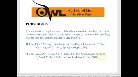 Owl Purdue Mla Works Cited Example My Xxx Hot Girl