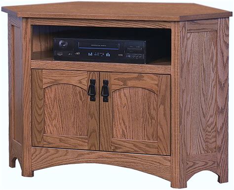 Mission Corner Tv Stand With Opening Amish Mission Corner Tv Cabinet