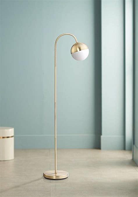 With a flexible aluminium gooseneck, the arm can swivel 360 degrees, making it easier to aim light where it's most needed. Carlton Antique Brass Glass Globe LED Floor Lamp ...