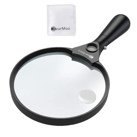 Bearmoo 55 Inch Extra Large Magnifying Glass With Light 2x Lens 5x