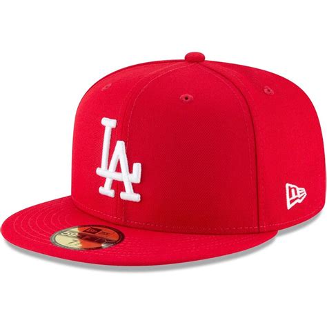 Mens New Era Red Los Angeles Dodgers Fashion Color Basic 59fifty
