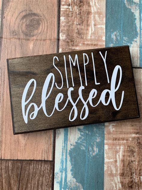 Simply Blessed Wood Block Sign Counter Sitter Rustic Block Etsy