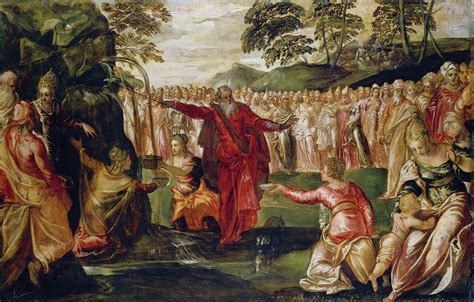 Moses Striking The Rock Painting By Jacopo Tintoretto Fine Art America