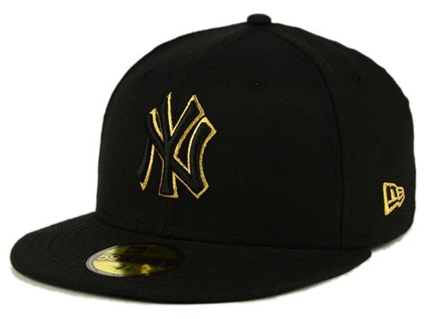 New York Yankees New Era Mlb Black On Metallic Gold 59fifty Cap Hats