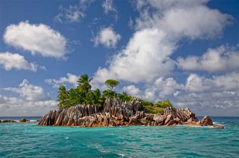 Seychelles Island Sea Tropical Beach Turquoise Clouds Exotic