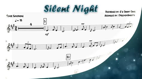 Silent Night Saxophone Sheet Music Youtube