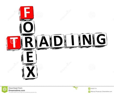 3d Crossword Forex Trading On White Background Stock Illustration