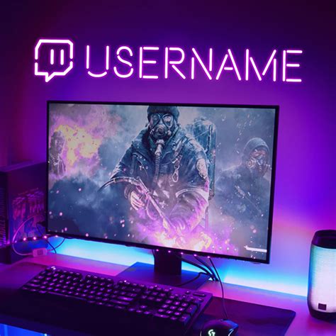 Buy Custom Twitch Neon Sign Personalized Gamer Tag Led Neon Light