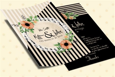 Create professional digital invitation cards / invites for every occasion using handcrafted templates or use automated invitation card maker tool i.e. Double Sided Floral Wedding Invitation Card (140048 ...