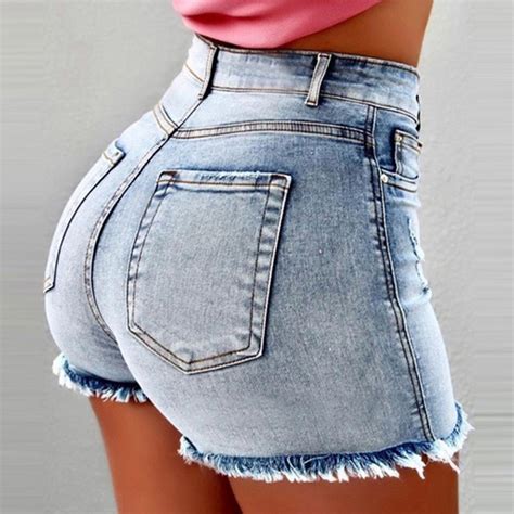 Sexy High Waist Ripped Jeans Shorts Booty Mini Denim Ladies Black Vintage Short Pants Best