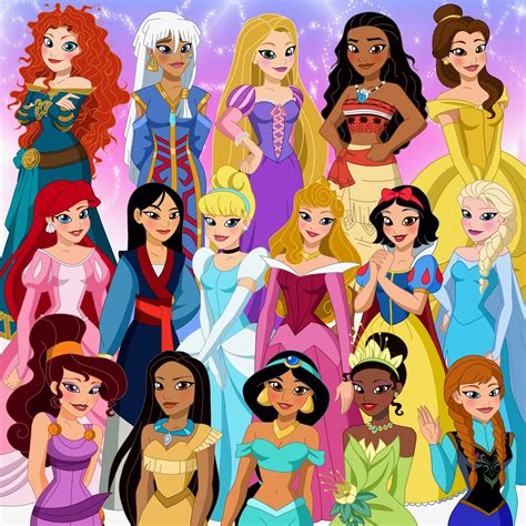 Disney Princesses By Lunamidnight1998 On Deviantart Disney Day Disney Love Disney Frozen