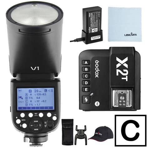 Godox V1 Canon Round Head Ttl Hss Portable Speedlight Kit With X2t